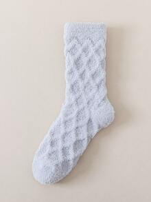 1 par de calcetines de mujer suaves y sin pelusa, de felpa, gruesos y cálidos, aptos para el hogar, dormir, posparto, otoño/invierno