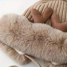 Pălărie de Crăciun la modă, de Moș Crăciun, cu blană artificială groasă, accesoriu de iarnă cald și confortabil