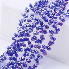 约95颗5*8毫米水滴形玻璃珠，彩色镀AB彩DIY饰品吊坠，适用于手工配件、鞋子、包包、发饰、节日礼物、生日礼物等。 - 5*8mm橫孔水滴 - 查看 74
