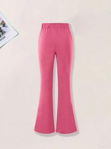 2 st/set tonårsflicka med fjärilstryck, kortärmad t-shirt och utsvängda byxor, vår/sommar - Skrikrosa - Visa 7