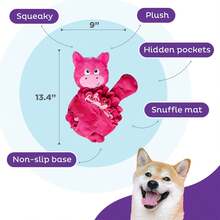 By Nina Ottosson Snuffle Palz Plush Snuffle Mat Dog Treat Puzzle, Non-Slip, Pink, Pig, Large,20999687 - 薑色 - 查看 5