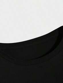 Camiseta de manga corta con estampado gráfico para hombres Manfinity Hypemode, casual, para salir, regalo para un amigo - Negro - Ver 2