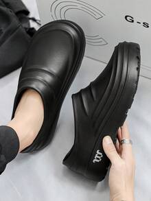1 Pair Extra Large Size Men's Waterproof, Anti-Slip, Oil-Resistant, Durable Work Shoes For Kitchen, Chef, Hotel, Food Factory - Black - View 3