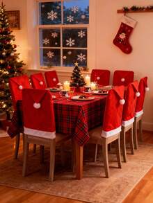 20Pcs/Set Christmas Chair Back Cover 23.6*20in Removable And Washable Dinner Chair Cover For Christmas Dining Room, Kitchen, Living Room Home Decoration Christmas Decorations,Christmas Decoration Christmas Chair Cover Soft Touch Non-Woven Chair Cover Christmas Table Decoration Santa Hat Christmas Gifts - Multicolor - View 6
