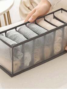 1/3 pièces Boîte de rangement pour sous-vêtements noirs, compartiments de placard de type tiroir, boîte de rangement pour vêtements et chaussettes à maille visuelle, boîte de rangement pour armoire, sous-vêtements, soutien-gorge, économise l'espace familial, peut être utilisée pour l'armoire, la chambre à coucher