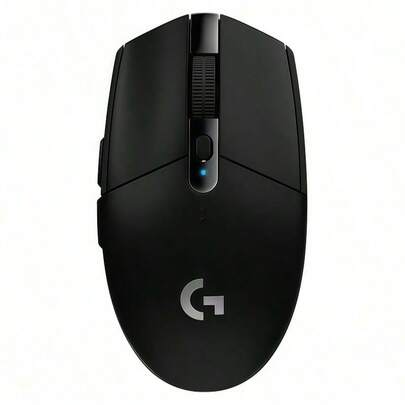 Logitech G304 무선 마우스, 가벼운 디자인, 프로그래밍 가능한 버튼, 플러그 앤 플레이, 간편하고 휴대성이 뛰어나며, 작은 손과 중간 손에 적합, 검정색