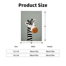 1PC Cute Baby Giraffe With Black And White Stripes On Its Head12X16inch And 16x24inch Framed , Classic Wooden Frame, Suitable For Living Room, Bedroom, Bathroom And Other Decorations, Perfect Gifts For Christmas, Halloween And Thanksgiving - White - View 7