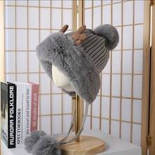 Pălărie de Crăciun la modă, de Moș Crăciun, cu blană artificială groasă, accesoriu de iarnă cald și confortabil