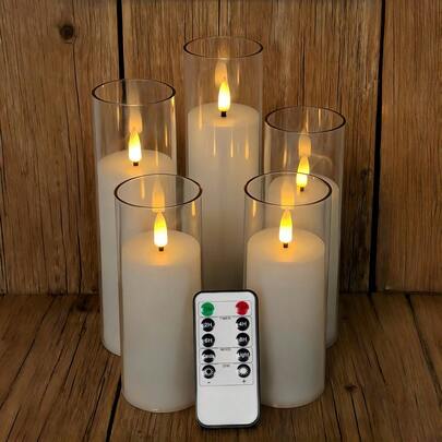 2/3/5 Pcs Flameless Candles With Remote Control, Battery Powered LED Candles With Timer, Smokeless LED Electronic Candles, Romantic LED Decorative Candle Lights, LED Pillar Candles, Suitable For Home Decor, Bedroom, Wedding, Proposal, Christmas, Company Party, Party, Dining Table Centerpiece, Candle Warmer, Fake Candles, Gifts