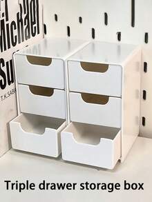 1pc Desktop Storage Box, Multi-Purpose Mini Plastic Storage Box With Drawer, Suitable For Desktop Or Wall-Mounted - Space Saving, Can Hold Cosmetics And Accessories, Handbag Shape Design, Mixed Colors, Portable Jewelry Box, Small Jewelry Box, Home Jewelry Organizer, Travel Organizer, Mini Storage Box, Travel Jewelry Zipper Box - Multicolor - View 4