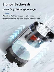 透明水族箱废物清洁器，水族箱垃圾过滤器，用于清洁鱼类废物，透明水族箱废物收集器，无需换水，易于使用的废水分离器，水族箱配件。 - 彩色 - 查看 6