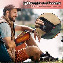 Hailicare 1 件手部振动红光加热按摩带，电池容量为 3000mAh，36 个 LED 灯珠用于热敷和保暖，腕带用于放松肌肉，多功能加热垫可用于肘部、膝盖、手腕、脚踝和颈部的多个部位 - 黑色 - 查看 8