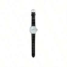 Casio Reloj analógico para hombres con esfera plateada minimalista y correa de cuero negro MTP-VT01L-7B1 - Blanco - Ver 11