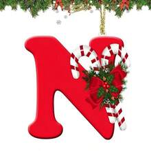 زخارف حرفية من الألف إلى الياء لتزيين شجرة عيد الميلاد - علامات شخصية معلقة للأبجدية الإنجليزية لصنع زخارف DIY