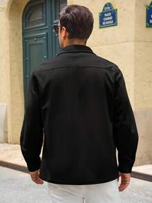 Mens Shirt Jacket Long Sleeve Button Down Casual Shacket Lightweight Thermal Shirts With Pocketshalloween - 海軍 - 查看 8