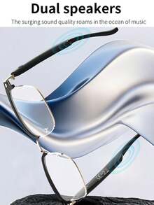 1pc Smart Glasses New Wireless Headset Black Technology Men And Women Outdoor Cycling Sports Navigation Voice Listening To Music Call Voice Assistant Wake Up Remote Control Photo Apple Android Phone Universal Anti-Ultraviolet Sun Sunglasses Lens Automatic Color Change Suitable For A Variety Of Face Shapes