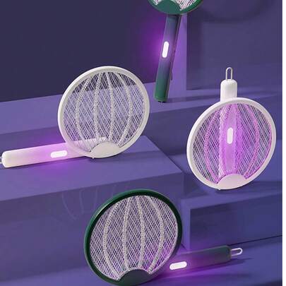 4-In-1 Rechargeable Electric Mosquito Swatter, Powerful Lithium Battery Mosquito Killer Lamp, Fly Swatter