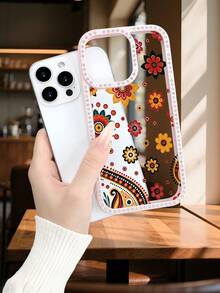 Boho-Blumen-Handyhülle,  Muster, ästhetische, lebendige Schutzhülle, stilvolles Modeaccessoire, kompatibel mit iPhone 17promax/17pro/17/iPhone Air/16promax/16pro/16plus/16/15promax/15pro/15plus/15/14promax/14pro/14plus/14/13promax/13pro/13/12promax/12pro/12/11promax/11 - Transparenz(clear) - Übersicht 8
