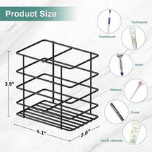 Adhesive Toothbrush Holder Wall Mounted Suction Toothpaste Organizer Cup For Shower Razor Holder Caddy Tray Storage Stand With Drainage White Restroom Bathroom Accessories And Decor - 2 ô + Đen - Xem 3