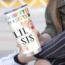 1pc 20 Oz Stainless Cup, Sisters' Unicorn Sippers, Ergonomic Shape Fits Comfortably In Hand, Water Bottle For Girls, Beach Day Refreshment, Gifts For Women, Mom, Friend, Sister, Stainless Steel Tumbler