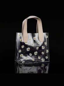 1 Stück PVC transparente Kunststoff Handtasche, Hochzeits-Geschenktasche, hochwertige kleine Gänseblümchen Geschenktasche für Süßigkeiten, geeignet für tägliche Festlichkeiten und Hochzeitsfeier Geschenkverpackung.