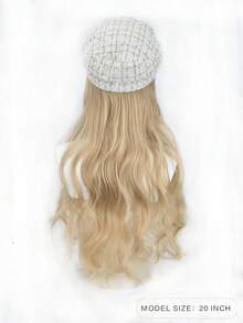 Hat Wig Women's Long Curly Hair White Small Fragrance Style Big Wave Baseball Cap All-In-One Fashionable Simulation Hair Wig Hat - Multicolor - View 5