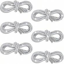 6 Pcs Rhinestone Shoelaces Glitter Bling Shoe Laces For Sneakers Shiny Shoelaces Round Shoe Strings For Canvas Shoes, Sweatpants, Clothing, Bags Rope Chain DIY Crafting 140 Cm/55.12" Drawstring Replacement Accessories