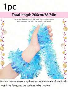 2sets/1set-Tinsel Garland, Pink Rainbow Festive Metal Decorations, Suitable For Birthdays, Weddings, Holidays, Halloween, Christmas, Christmas, Shiny Garlands, Suitable For All Seasons Indoor And Outdoor Home Party Decorations, Christmas Garlands For Tree Christmas Crafts Party Decorations, Christmas Tree Decorations, Christmas Props Christmas