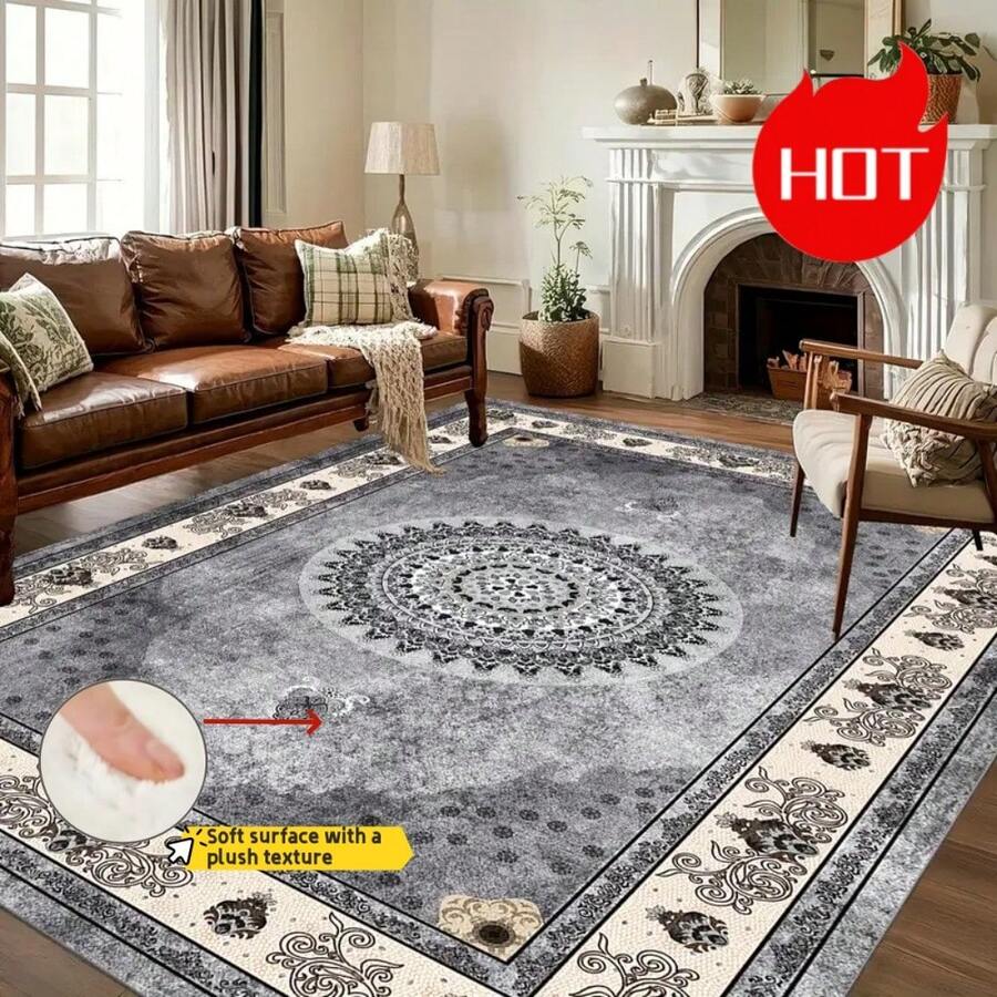 Una alfombra de área, recientemente actualizada a una especificación de alto peso de 950g/m², presenta un diseño de textura de terciopelo denso que mejora significativamente la comodidad bajo los pies. Cuenta con propiedades antidecoloración y antiabrasión, con partículas antideslizantes reforzadas en la parte inferior para mejorar el agarre y garantizar la estabilidad sin desplazamiento. Alfombra de cocina - Multicolor - Ver 1