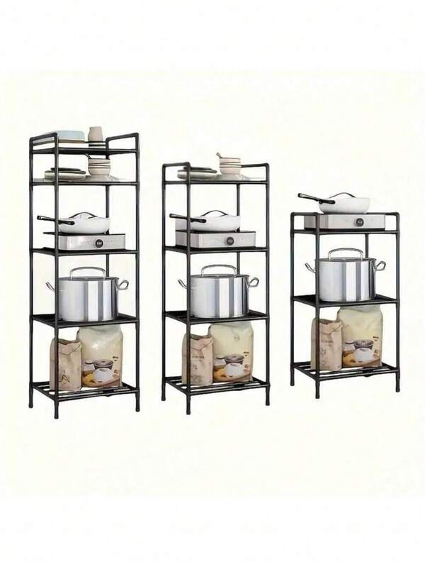 1 pièce Améliorer l'espace, Étagère métallique surélevée, Étagère de salle de bain, Étagère de lavabo de salle de bain, Étagère de rangement à plusieurs niveaux pour toilettes au sol, Bibliothèque, Étagère de rangement, Mobile, Facile à assembler, Convient pour la salle de bain, la cuisine, le bureau, le bureau, le salon, cadeau de vacances