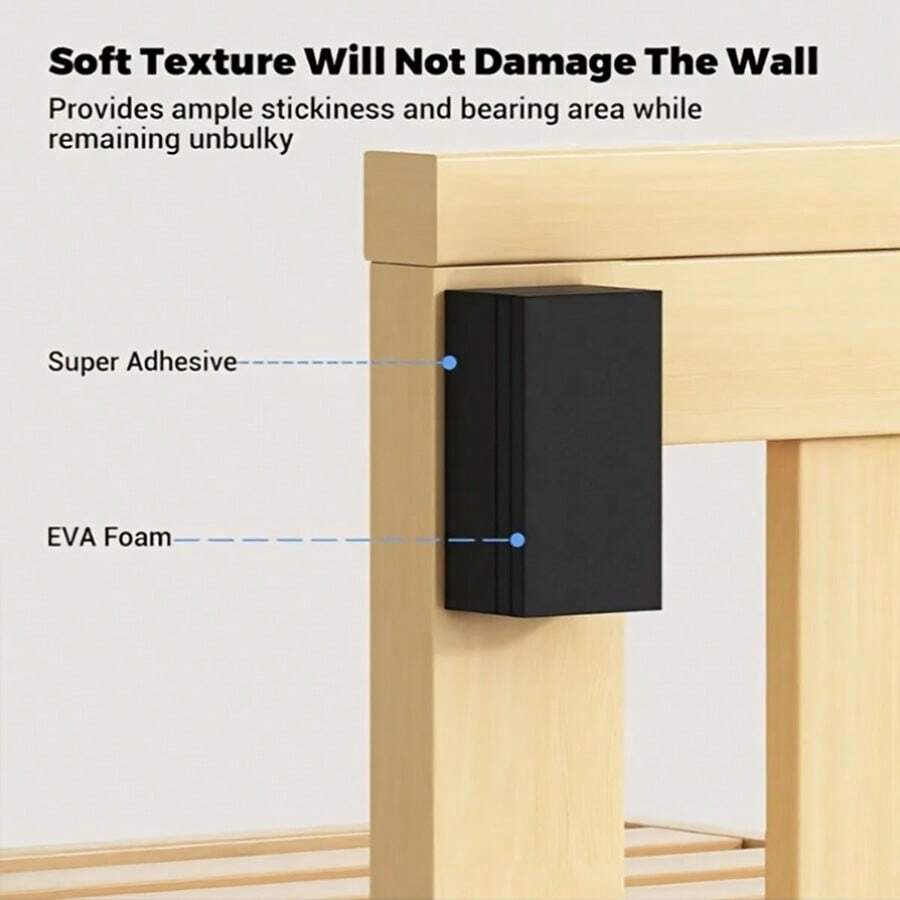 20 قطعة من واقيات الحائط من رغوة EVA بلون أسود/أبيض - 10 قطع (سمك 15 مم) و 10 قطع (سمك 5 مم) لحماية السرير والأريكة، واقيات أثاث متينة لمنع الخدوش والأضرار، تشمل دبابيس دعم الرف القابلة للتعديل