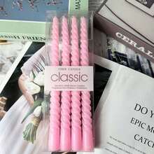 4pcs 10-Inch Spiral Candles, Light/Dark Pink/Muted Color Series, Suitable For Home Decor, Wedding Decor, Dining Table Decor, Best Friend Gifts, Women's Gifts, Winter Gifts, Birthday Decor, Candlelight Dinner, Candle Holders, Formal Dinner, Wedding - Multicolor - View 12