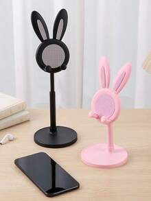 1个可调节可折叠兔子造型ABS塑料铝合金手机/平板电脑支架，适用于婚礼、生日、家居、办公室装饰，兼容多种手机，生日礼物、送给家人、朋友、万圣节礼物、教师礼物 - 彩色 - 查看 4