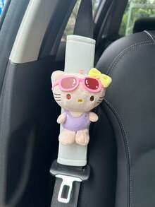 Sanrio Hello Kitty Cute Seatbelt Shoulder Pad Protector, Soft Material, Cartoon Adorable Car Seat Decor For Women
