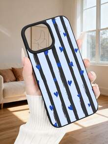 Heart-Shaped Printed Striped Mobile Phone Case, Made Of Anti-Drop, Shockproof, Scratch-Resistant Soft Material, Dirt-Resistant And Durable, Suitable For Teenagers Mobile Phone Case, Compatible With Iphone 17Promax/17Pro/17AIR/17/16Promax/16Pro/16Plus/16/15Promax/15Pro/15Plus/15/14Promax/14Pro/14Plus/14/13Promax/13Pro/13/12Promax/12Pro/12/11Promax/11Pro/11 - Màu vàng - Xem 9