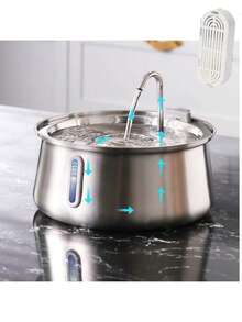 不锈钢猫饮水器，134 盎司/4 升自动宠物饮水机，带水位窗，防干烧水泵，带水龙头的超静音猫饮水器，适用于室内猫狗，可更换滤芯 - 彩色 - 查看 11