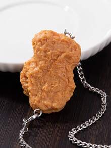 1 szt. męski naszyjnik z zawieszką w stylu hip-hopowym z imitacją ud kurczaka, skrzydełek i nuggetsów