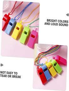 15 pezzi/confezione Fischietti da gioco sportivo, forniture da cheerleading, fischietti da arbitro, fischietti in plastica per tifosi (colore casuale) - Multicolore - Visualizzare 6