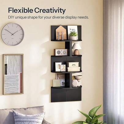 Corner Wall Mounted Shelves, Multi-Layer Open Bookshelf, Triangle Corner Storage Rack