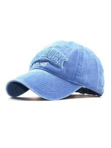 1pc Unisex Embroidered "NEW YORK" Washed Baseball Cap, Adjustable Casual Sun-Protection Snapback Hat - Khaki - View 23