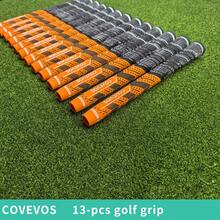 13 Stücke Golfgriffe aus natürlichem Gummi-Material, mit strapazierfähigem rutschfestem Design, geeignet für Herren und Damen Profigolf-Schläger, Orange/Standardgröße/Mittlere Größe
