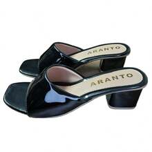 Square Toe Clogs In Various Colors Of Varnish - 黑色 - 查看 2