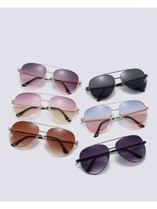 1pc Classic Retro Fashion Glasses, Simple Double-Bridge Wayfarer Fashion Glasses, Suitable For Driving And Fishing