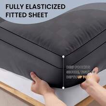 Extra Thick Mattress Topper Cooling  Queen Mattress Protector Breathable & Soft Mattress Pad Fall Asleep Quickly Stretches Up 8-21" Deep Pocket Overfilled Down Alternative Filling - Dark Grey - View 6