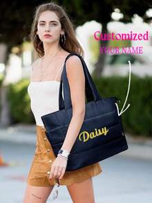 2025 Nowa haftowana torba puchowa, modna torba o dużej pojemności, torba na ramię z wyściółką do pracy, torba na siłownię, torba na laptopa, odpowiednia do pracy, na zakupy, do uprawiania sportu, na wakacje, jako prezent urodzinowy, prezent świąteczny dla rodziny, matki, małżonka, siostry, przyjaciółki, dziewczyny