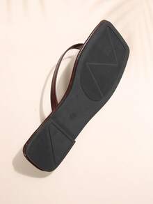 New Spring/Summer Women Chocolate Brown Flip Flops, Round Toe Flat Sandals, Casual Indoor/Outdoor Slippers - Màu nâu Sô-cô-la - Xem 9