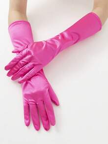 1 Đôi Găng tay dài không ngón bằng vải satin dành cho nữ, thích hợp cho váy dạ hội, váy cưới, chống nắng - Nhiều màu - Xem 13