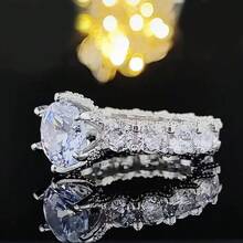 1PC Dazzling Women's Fashion Zirconia Ring Wedding Band Engagement Party Casual Accessories Mother's Day Birthday Christmas Gift Women Luxury Jewelry US 5-11# - 銀色 - 查看 4