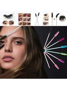 50 Stücke/Set Einweg-Wimpernverlängerungs-Bürsten, professionelle Make-up-Werkzeuge für Mascara und Augenbrauenpflege, geeignet für Salon und Heimgebrauch - Spiralförmiger Augenbrauenkamm, Make-up-Pinsel mit festem Kristallgriff und weichen Polyesterbristles, für Wimpernverlängerung, Augenbrauenpflege und Make-up-Anwendung - alkohol- und ölfreie Formel, ideal für Kosmetik- und Schönheitsprodukte, ohne Strom oder Batterie erforderlich