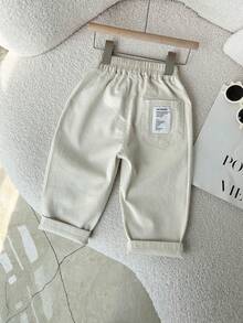 男童休闲弹力腰裤，适合玩耍和日常穿着，舒适休闲，是度假和外出游玩的理想之选，春秋季款。 - 奶油色 - 查看 3